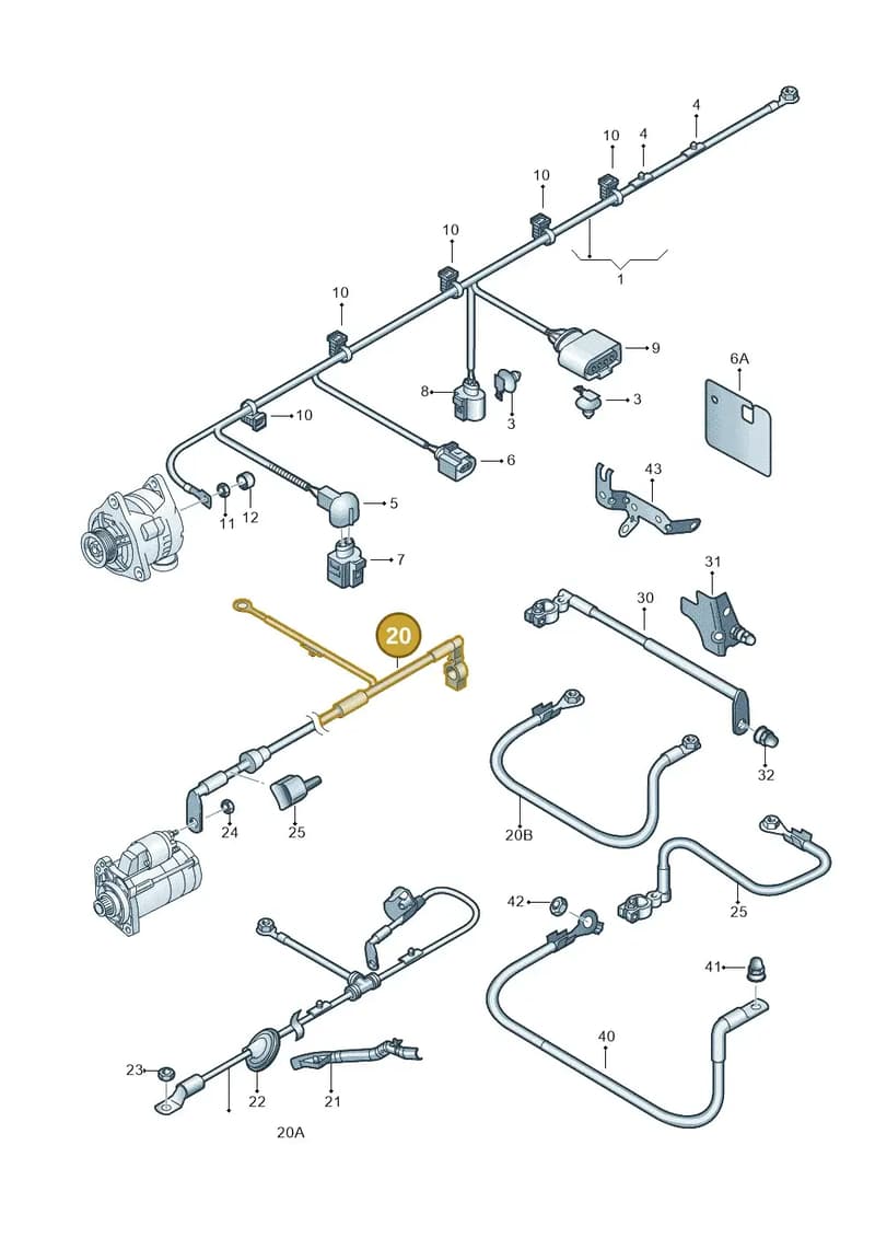 1K0971228AA — Volkswagen Golf Cabriolet (2011-2016) diagram 409972000, position 20