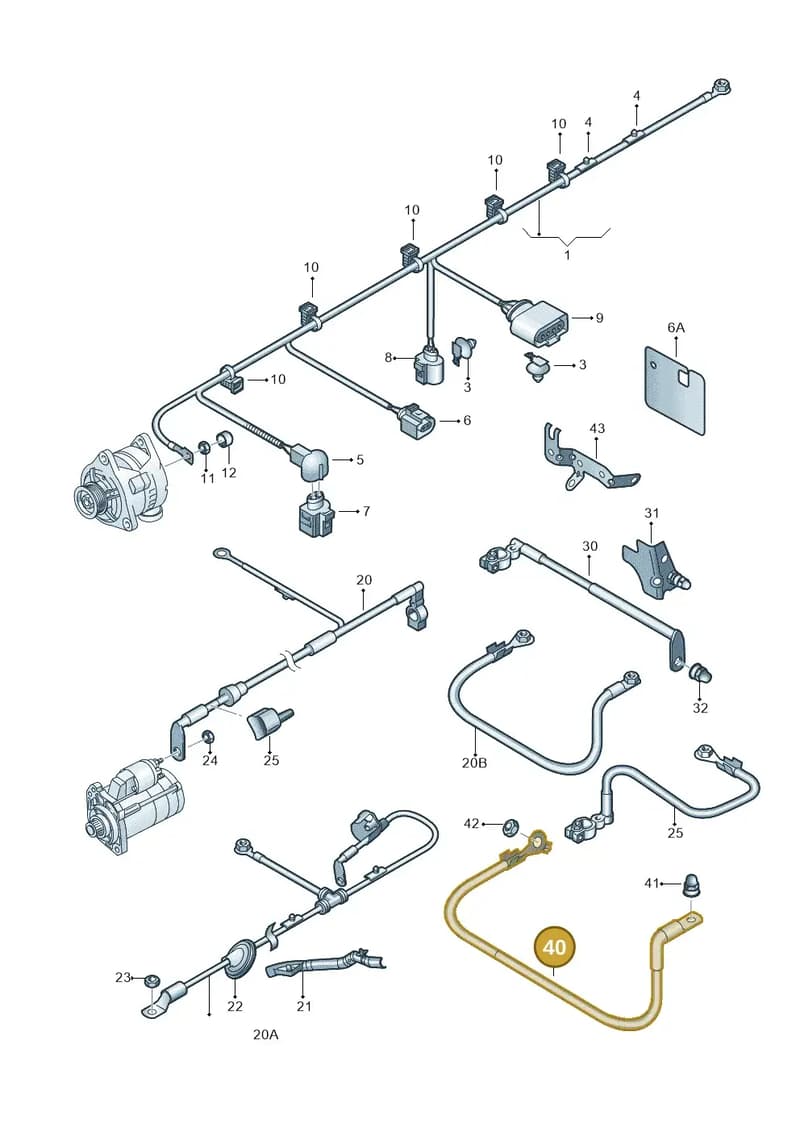 1K0971250AR — Volkswagen Golf Cabriolet (2011-2016) diagram 409972000, position 40