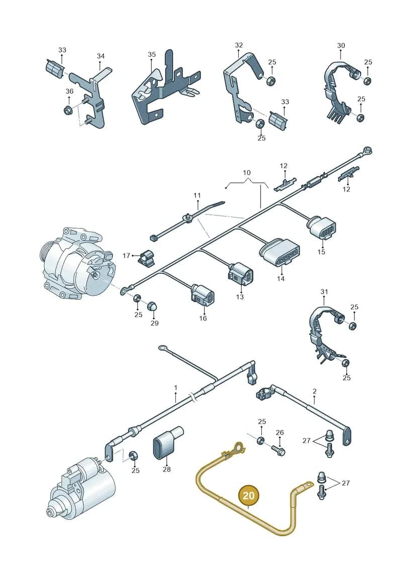 1K0971250L — Volkswagen Sharan Blue Motion (2010-2015) diagram 634971010, position 20
