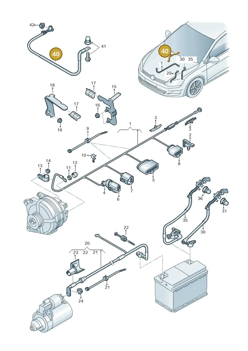 1K0971250L — Volkswagen Jetta 2.0 (2015-2015) diagram 746971010, position 40