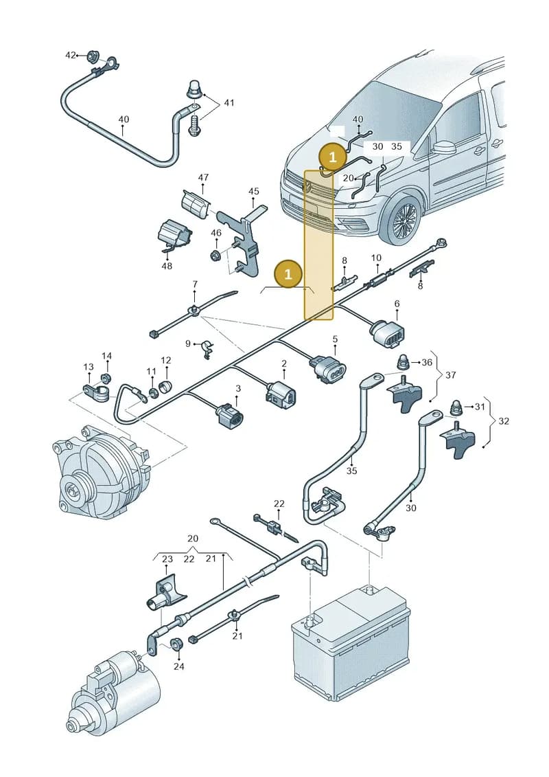 1K0971349ML — Volkswagen Caddy (2015-2020) diagram 866971010, position 1