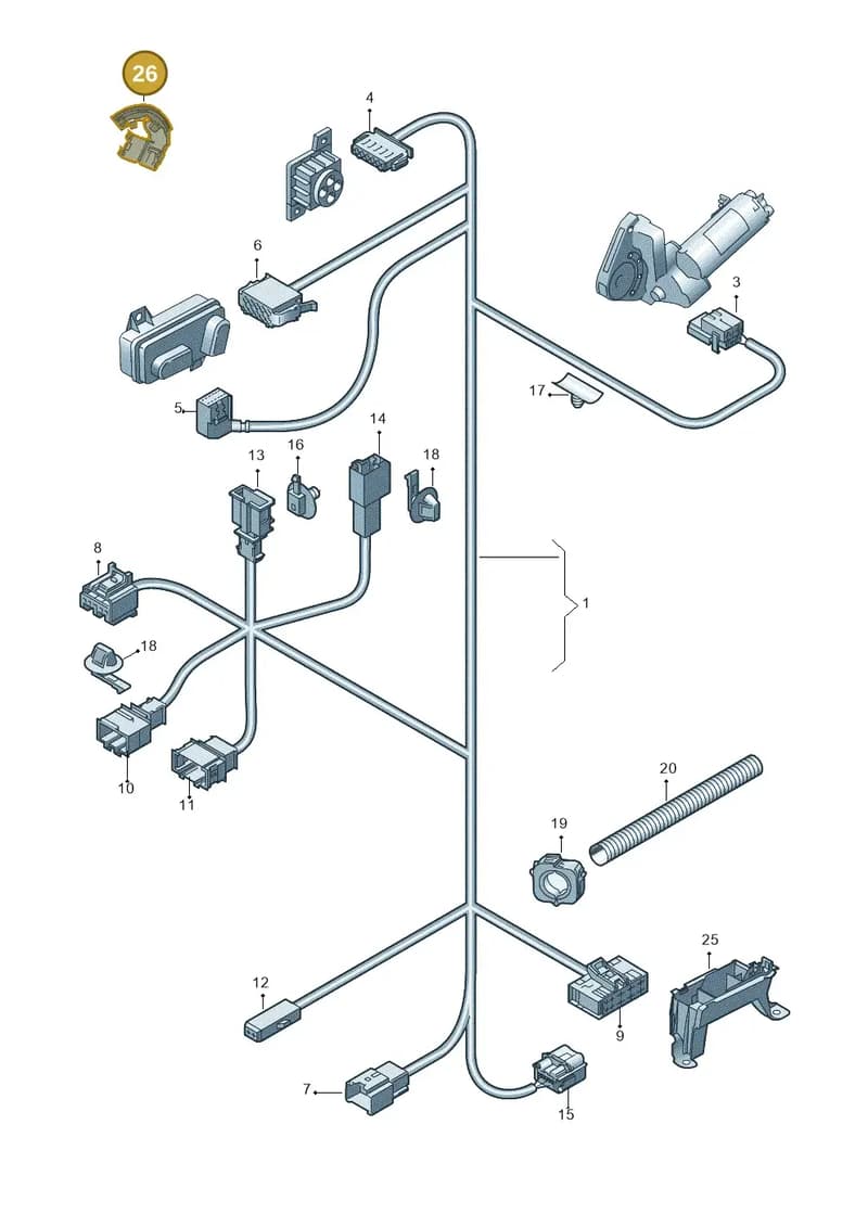 1K0971446K — Audi A3/S3/quattro (2005-2007) diagram 412972240, position 26