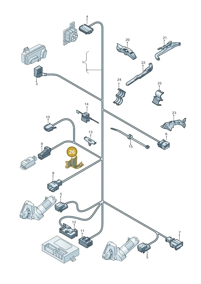 1K0971446K — Audi Q7 qu. 3.0 TDI (2009-2015) diagram 493972100, position 26