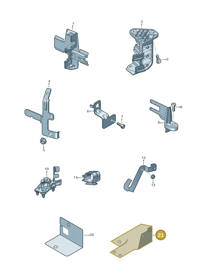 1K0971461L — Audi Q3 (2018-2025) diagram 597971000, position 21