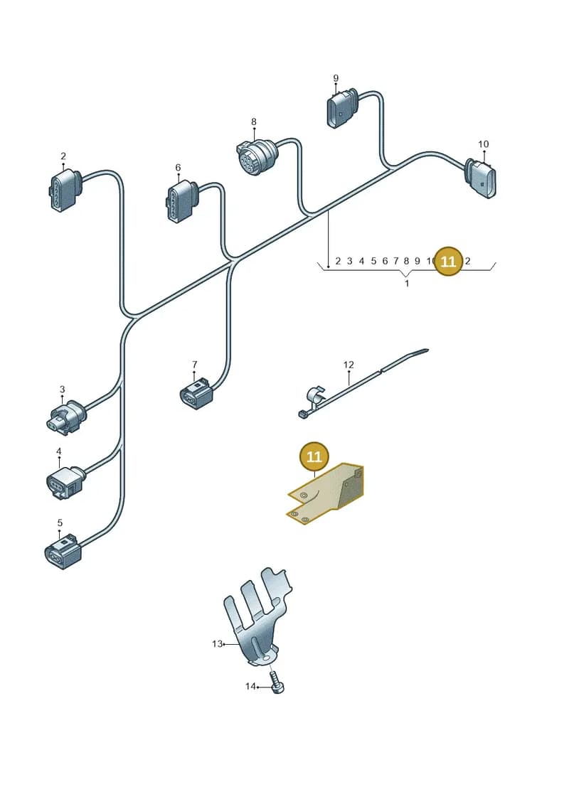 1K0971461L — Audi Q8 (2018-2025) diagram 859971650, position 11