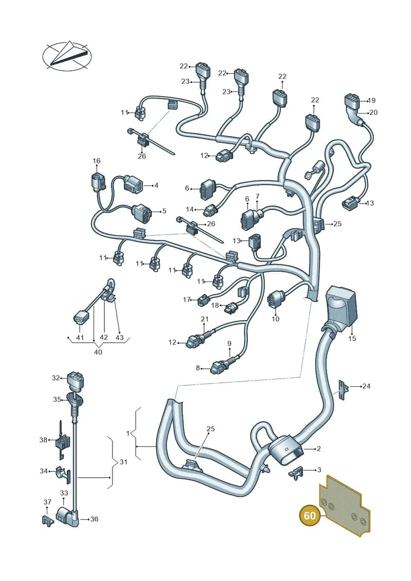 1K0971461N — Skoda Superb Combi (2015-2024) diagram 793971030, position 60