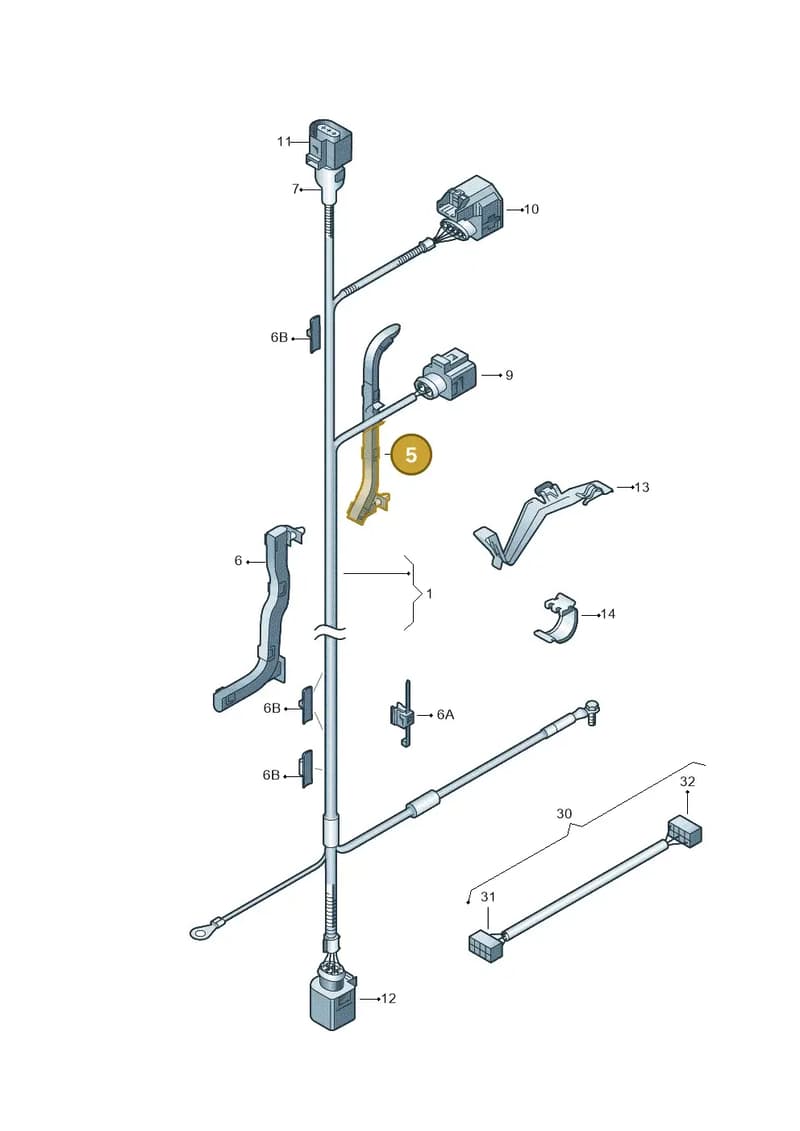1K0971614 — Skoda Superb (2013-2015) diagram 419971700, position 5