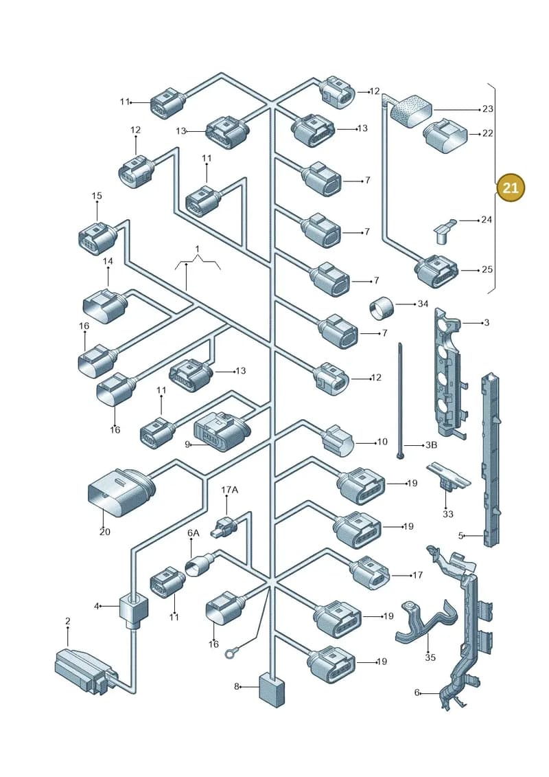 1K0971767A — Volkswagen Jetta (2013-2014) diagram 775971110, position 21