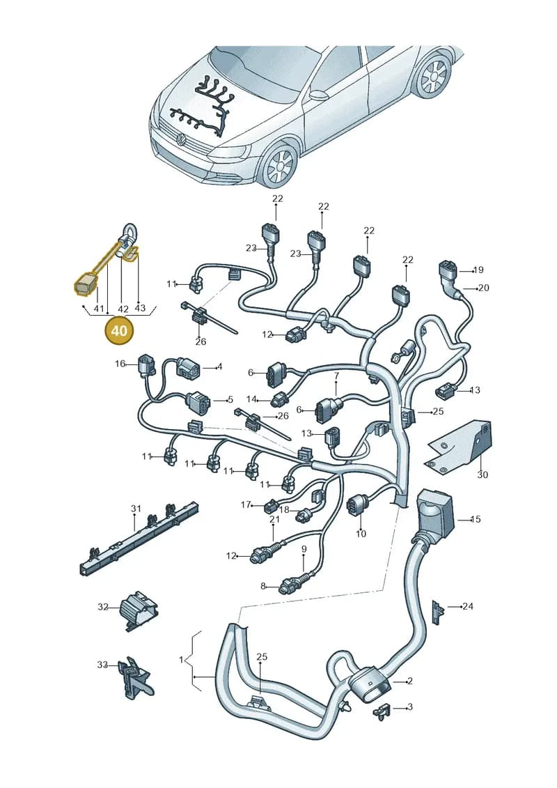 1K0971767A — Volkswagen Jetta (2014-2018) diagram 789971020, position 40