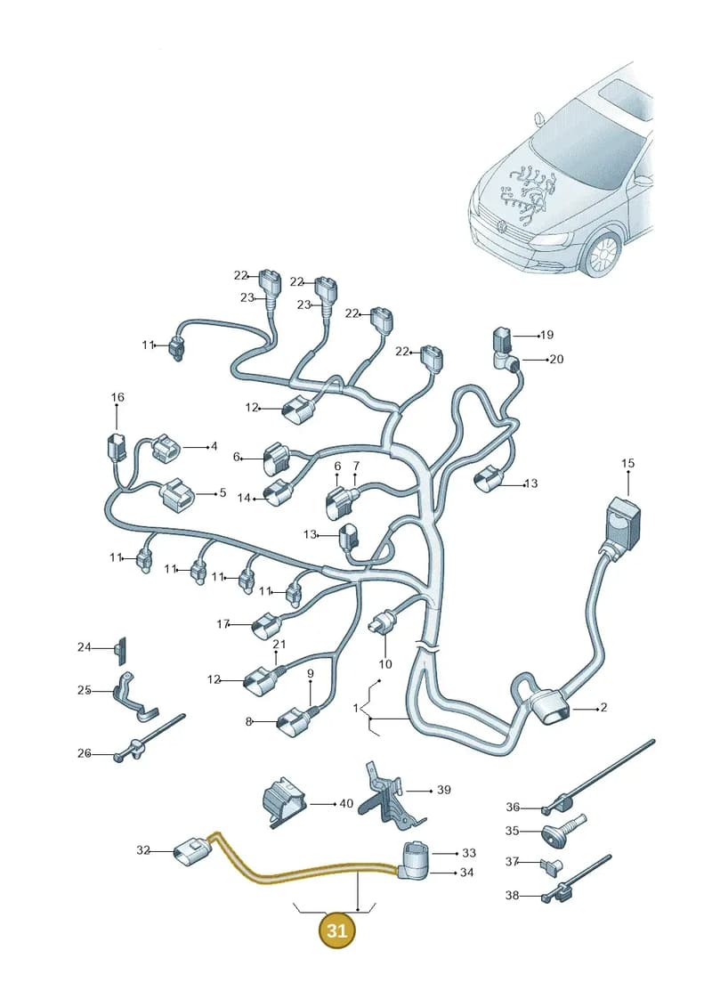 1K0971767A — Volkswagen Jetta (2014-2018) diagram 789971150, position 31