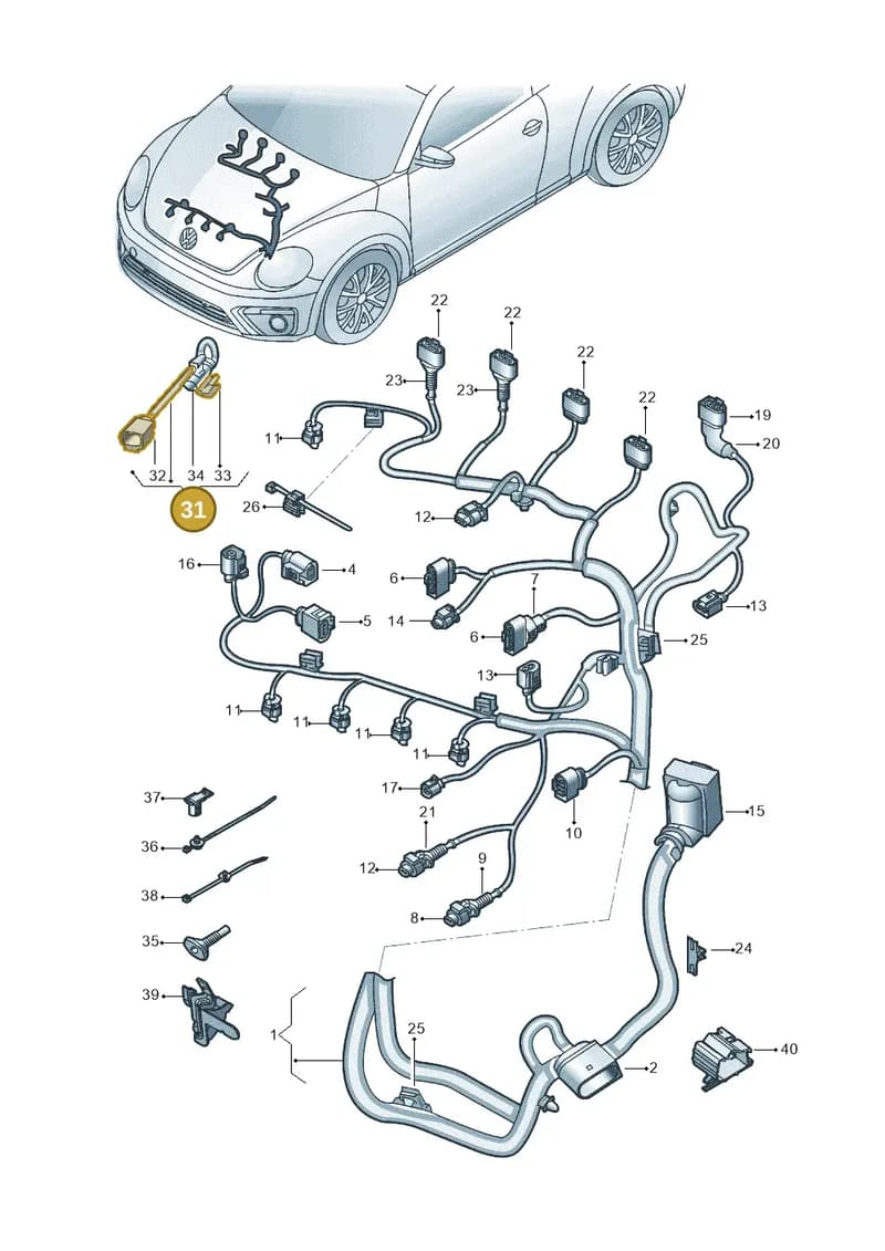 1K0971767A — Volkswagen Beetle (2016-2019) diagram 801971060, position 31