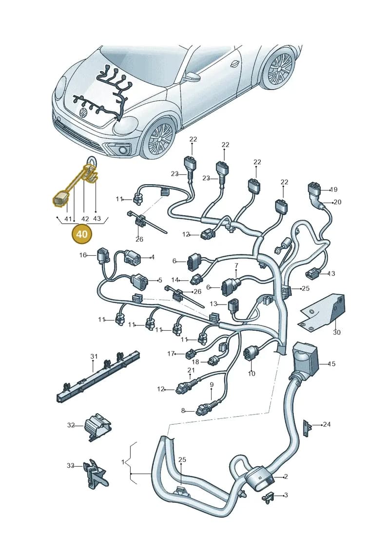 1K0971767A — Volkswagen Beetle (2016-2019) diagram 801971050, position 40