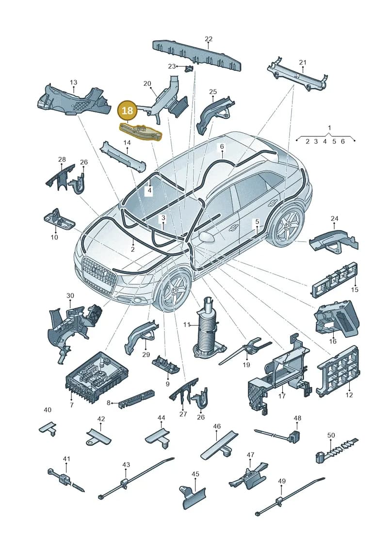 1K0971821S — Audi Q3 1.4 (2016-) diagram 728971800, position 18