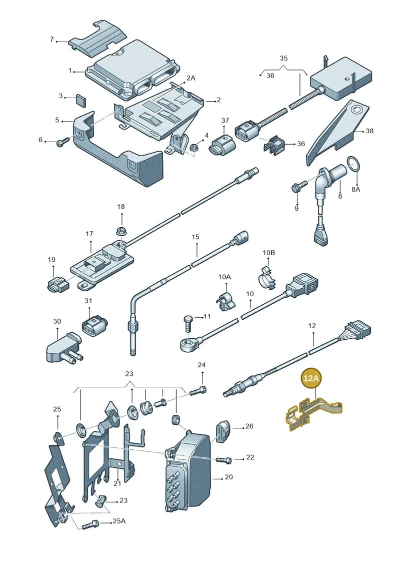 1K0971842J — Audi A3/S3/Sportb./qu. 08 (2007-) diagram 412906000, position 12A