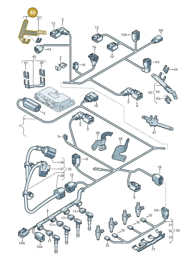 1K0971858AJ — Volkswagen Scirocco 2.0 (2008-2014) diagram 420971110, position 40