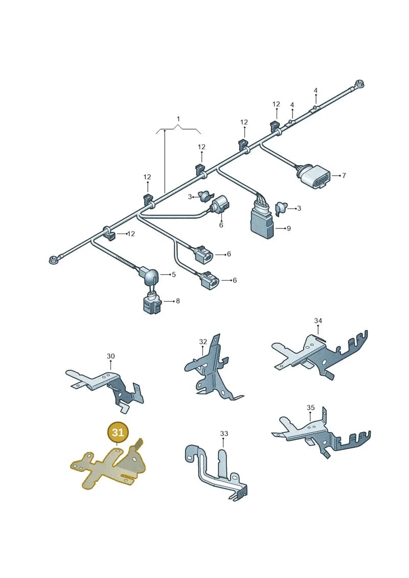 1K0971858AJ — Volkswagen Passat saloon (2010-2015) diagram 460971700, position 31