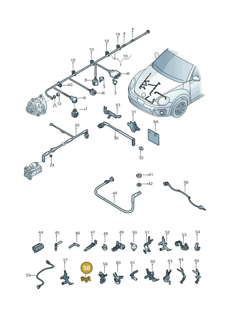1K0971858AJ — Volkswagen Beetle (2016-2019) diagram 801971010, position 58