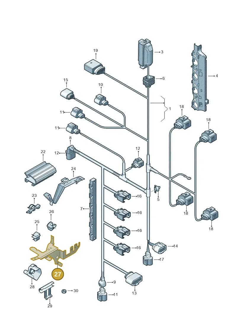 1K0971858BM — Volkswagen Golf Plus (2011-2014) diagram 420971030, position 27