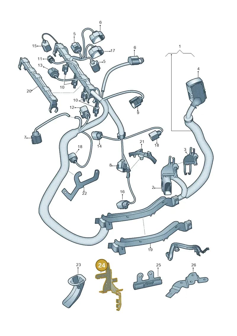 1K0971858BM — Audi A1 Sportback (2010-2015) diagram 708971050, position 24