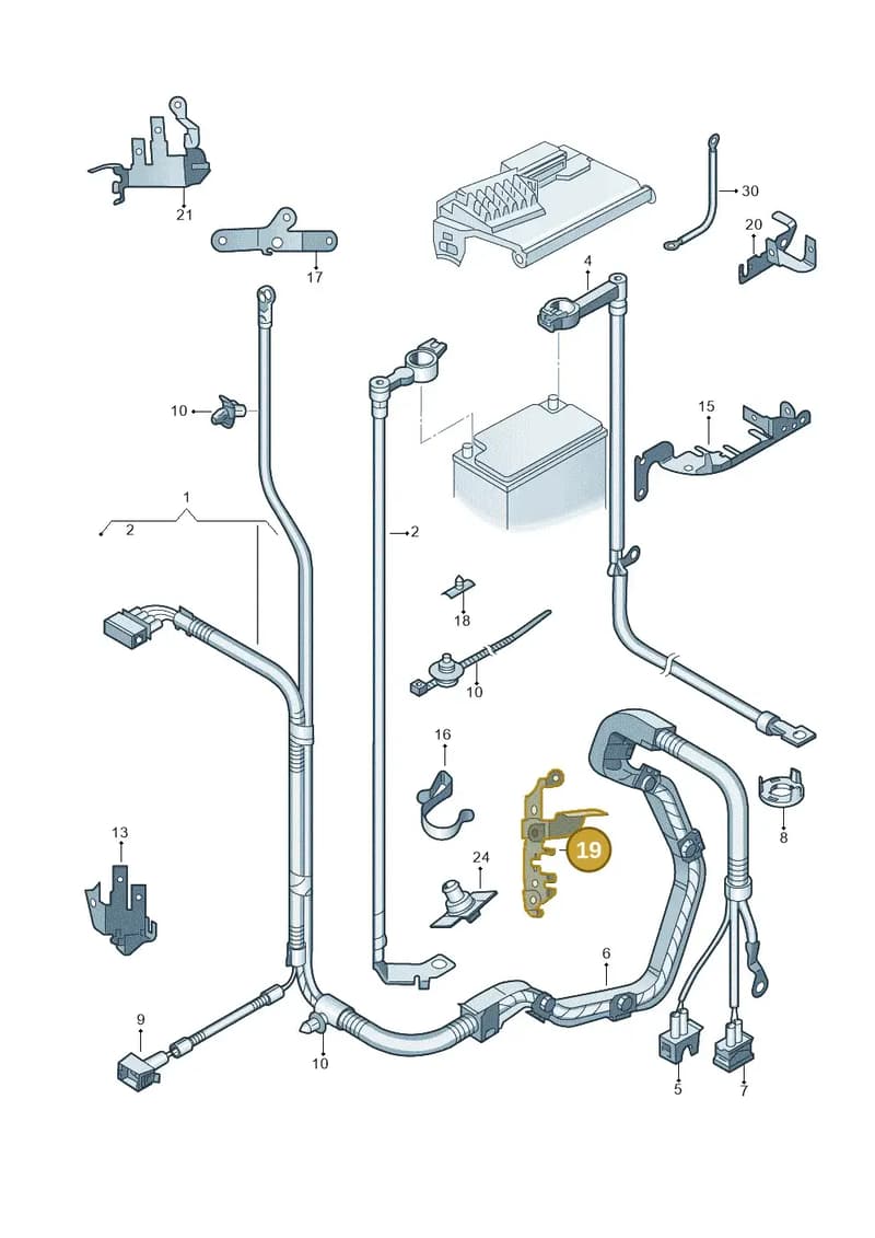 1K0971858BM — Volkswagen Polo (2012-2014) diagram 747971650, position 19