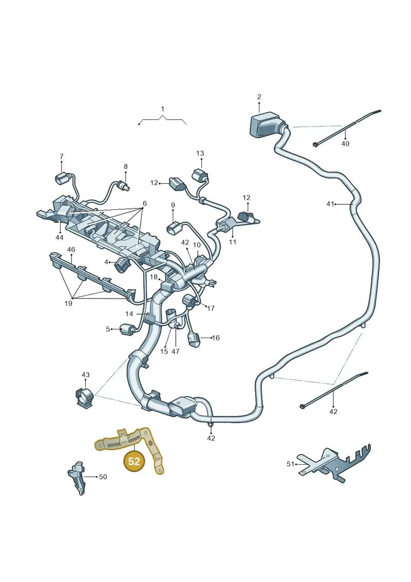 1K0971858BP — Skoda Yeti (2013-2017) diagram 663971070, position 52