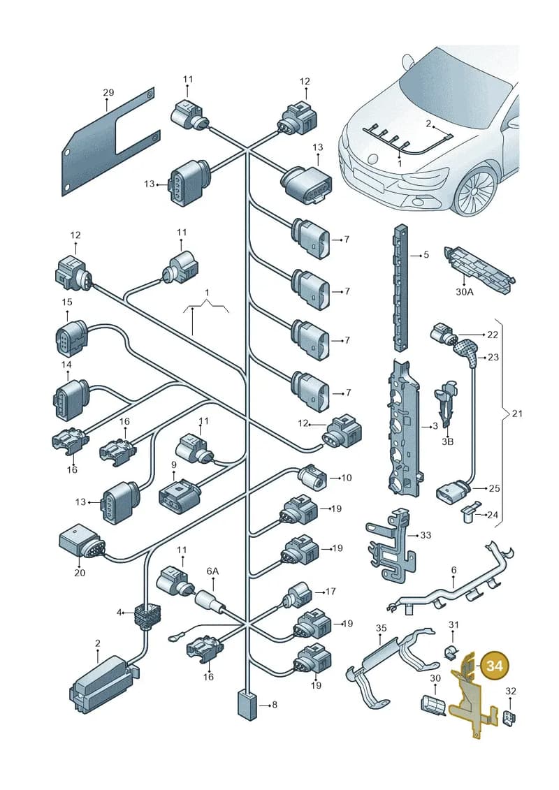 1K0971858L — Volkswagen Scirocco 2.0 (2014-2017) diagram 786971150, position 34