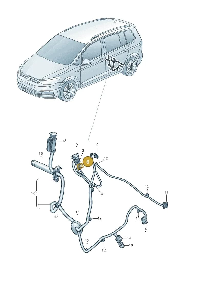 1K0971908E — Volkswagen Touran (2015-2024) diagram 869972340, position 6