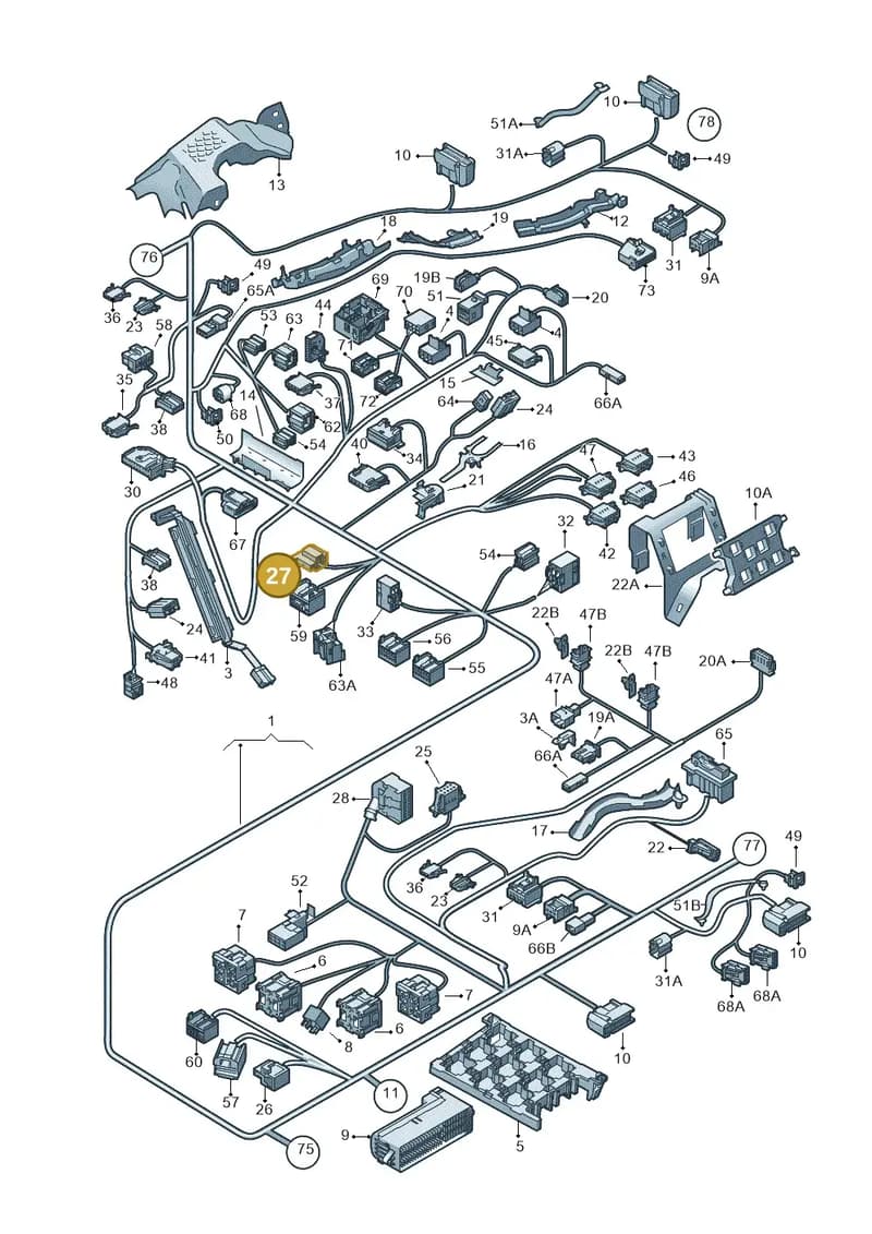 1K0972117A — Volkswagen Touran 2.0 (2010-2015) diagram 409971820, position 27