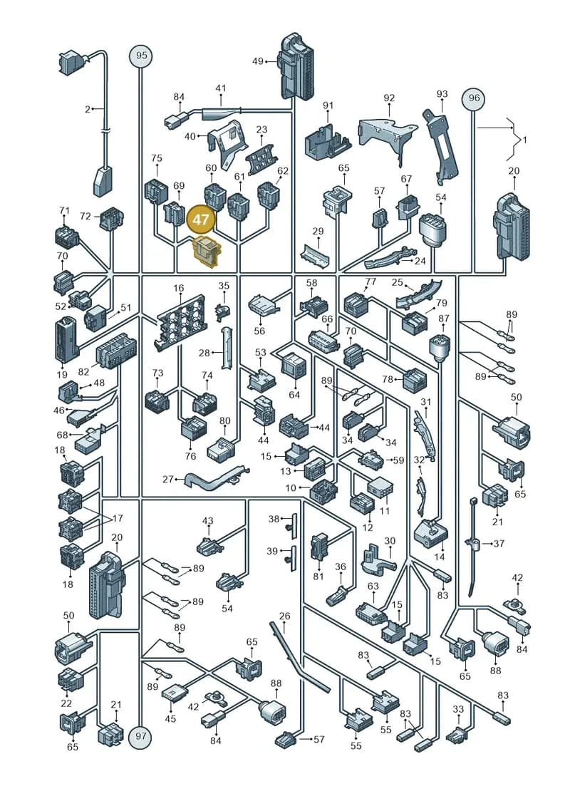 1K0972117A — Volkswagen Caddy panel van (2008-2010) diagram 443971820, position 47