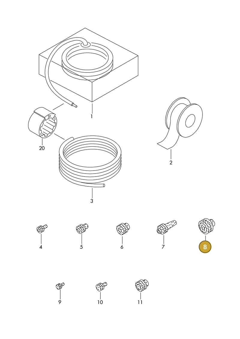 1K0972744A — Volkswagen 1J0 platform diagram 198979200, position 8