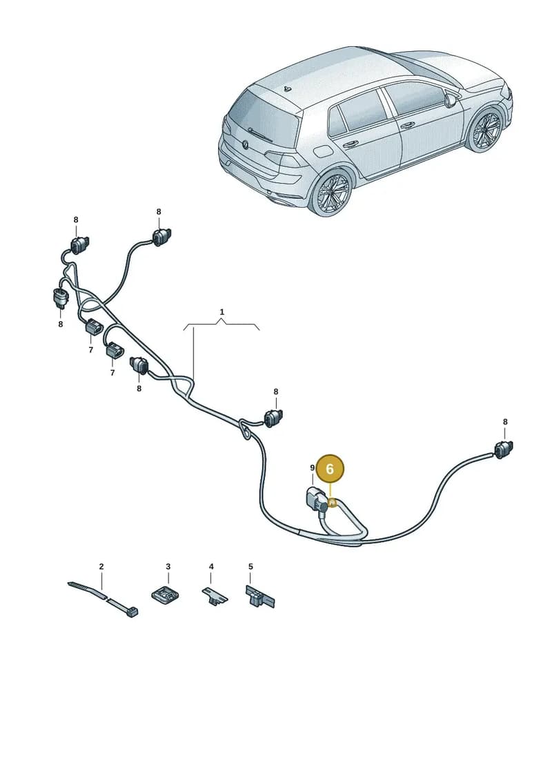 1K0972751A — Volkswagen Golf (2019-2025) diagram 5h0972090, position 6