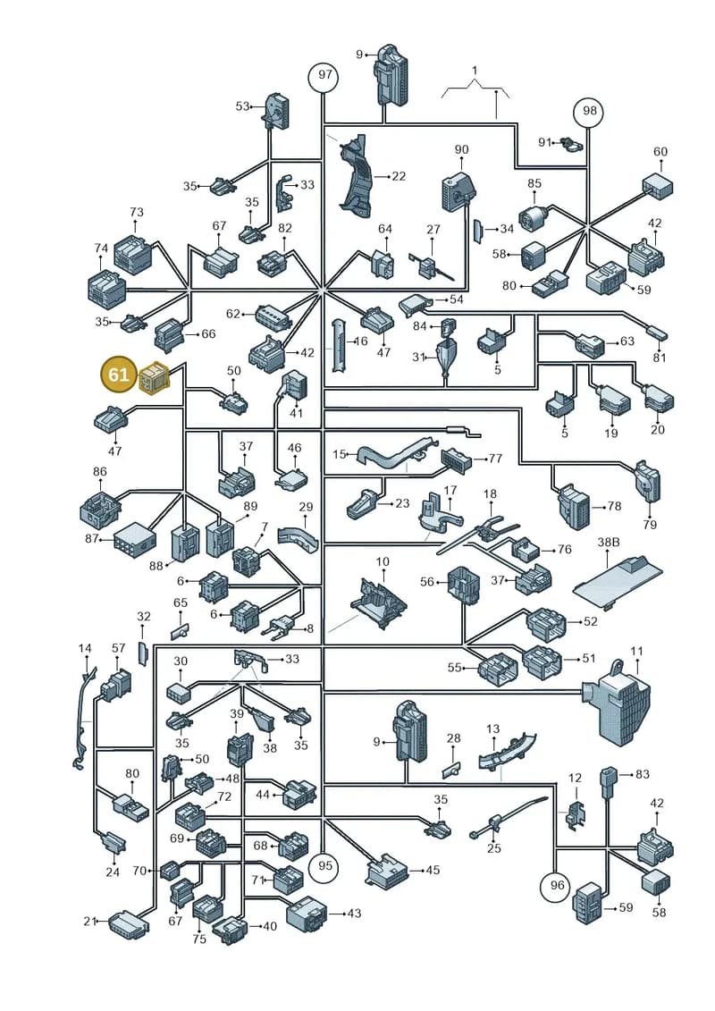 1K0972772 — Volkswagen Jetta variant (2009-2014) diagram 420971820, position 61