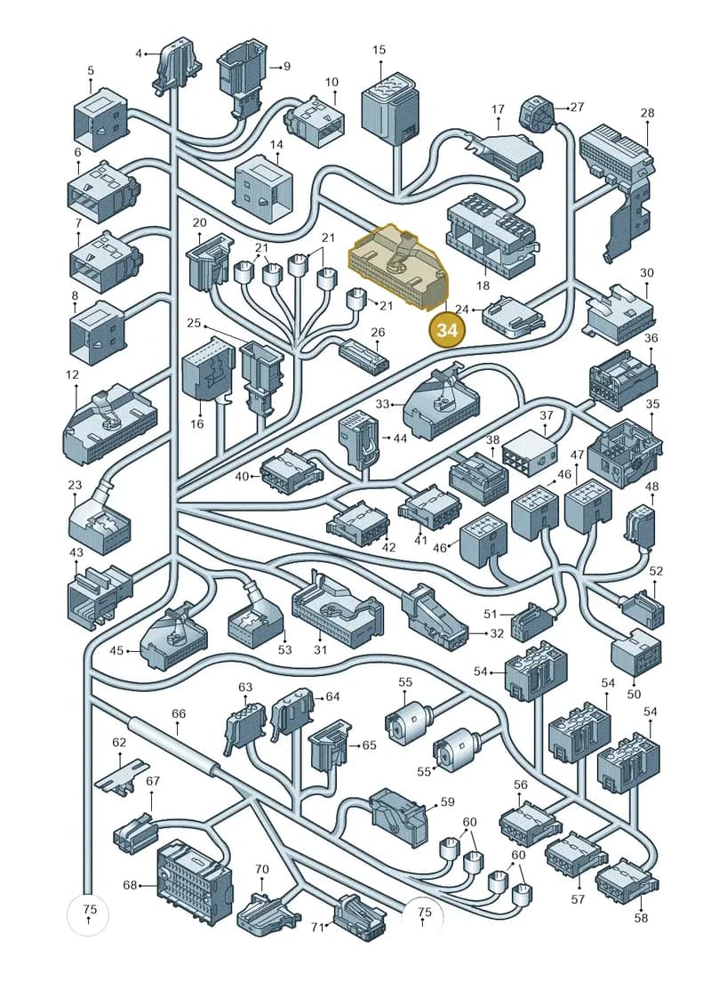 1K0973206 — Volkswagen Transp. caravelle (2011-2015) diagram 679971820, position 34