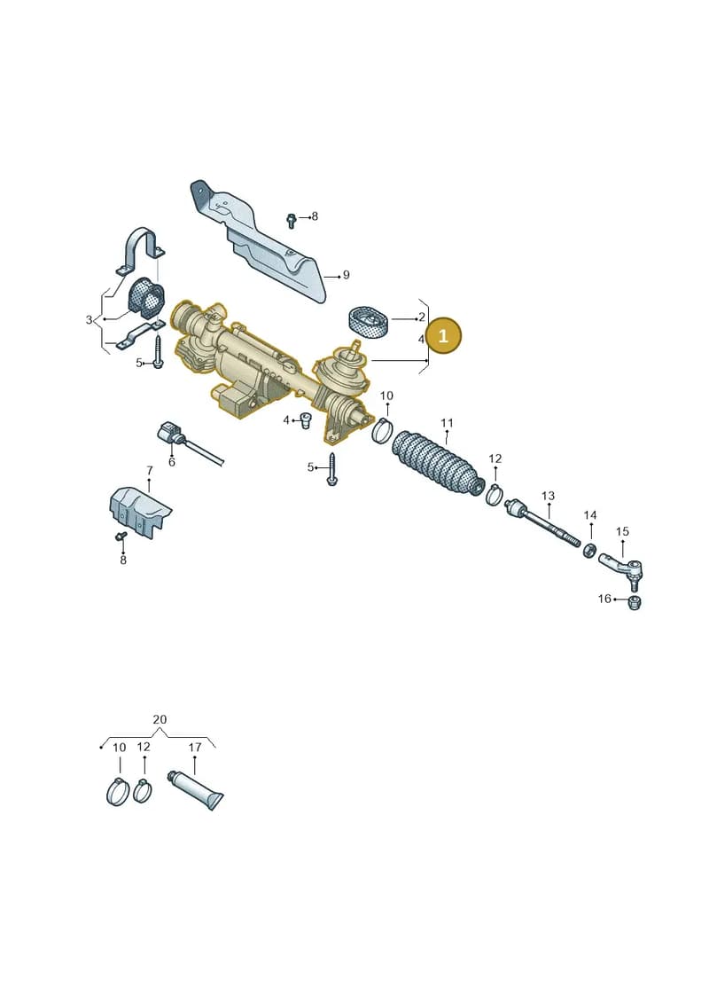 1K1423055MX — Volkswagen Jetta variant (2009-2014) diagram 625423350, position 1