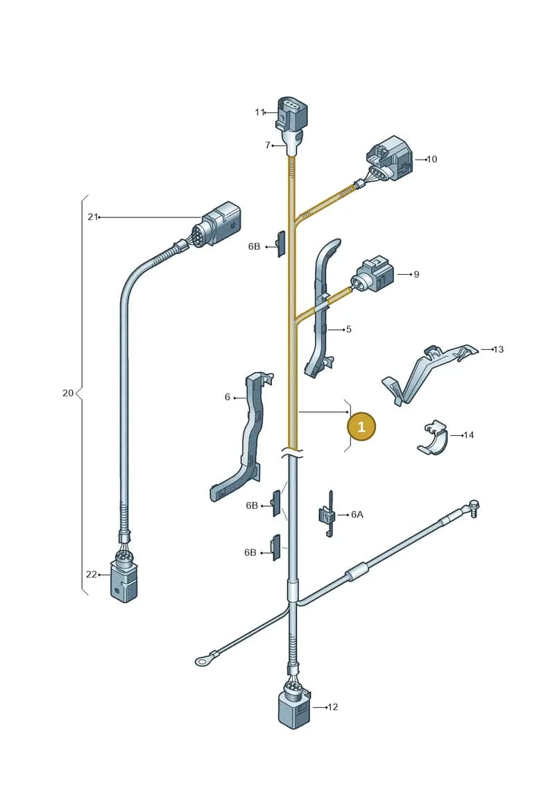 1K1971111BM — Volkswagen Golf Cabriolet (2011-2016) diagram 409971700, position 1