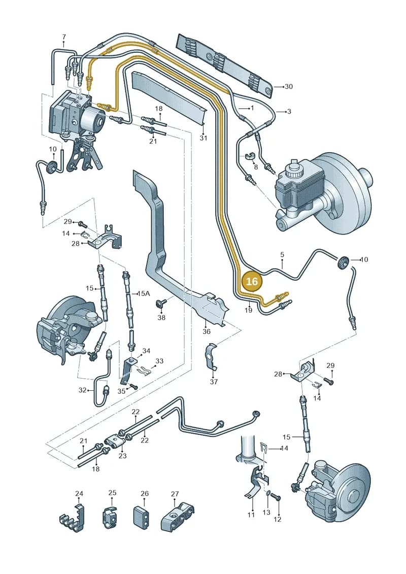 1K2614741AE — Volkswagen Golf (2011-2013) diagram 412611200, position 16