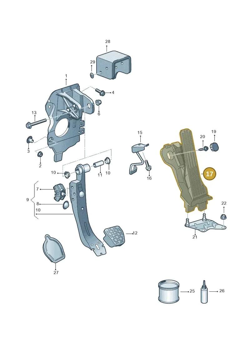 1K2721503AH — Volkswagen Tiguan (2011-2018) diagram 634721700, position 17