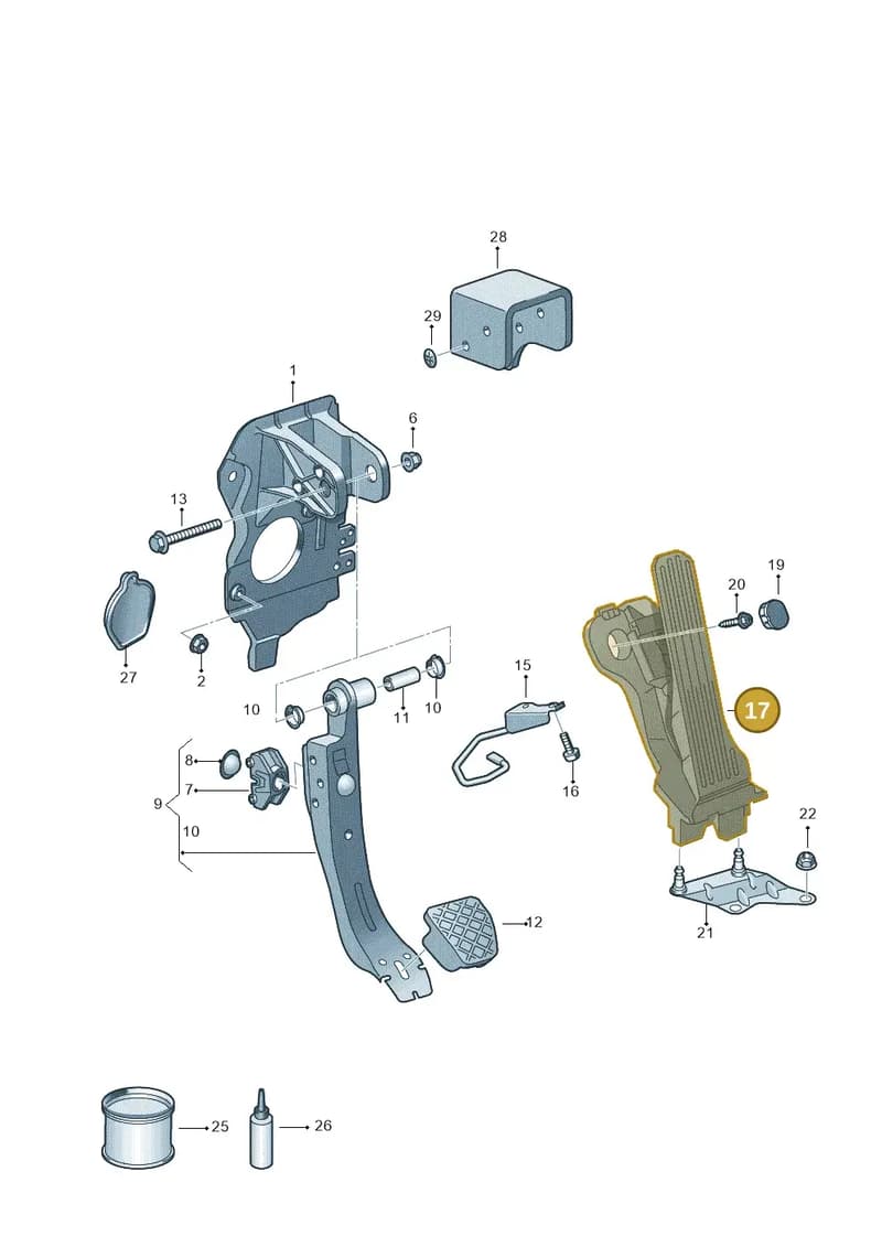 1K2721503AH — Volkswagen Golf Plus (2011-2014) diagram 649721700, position 17