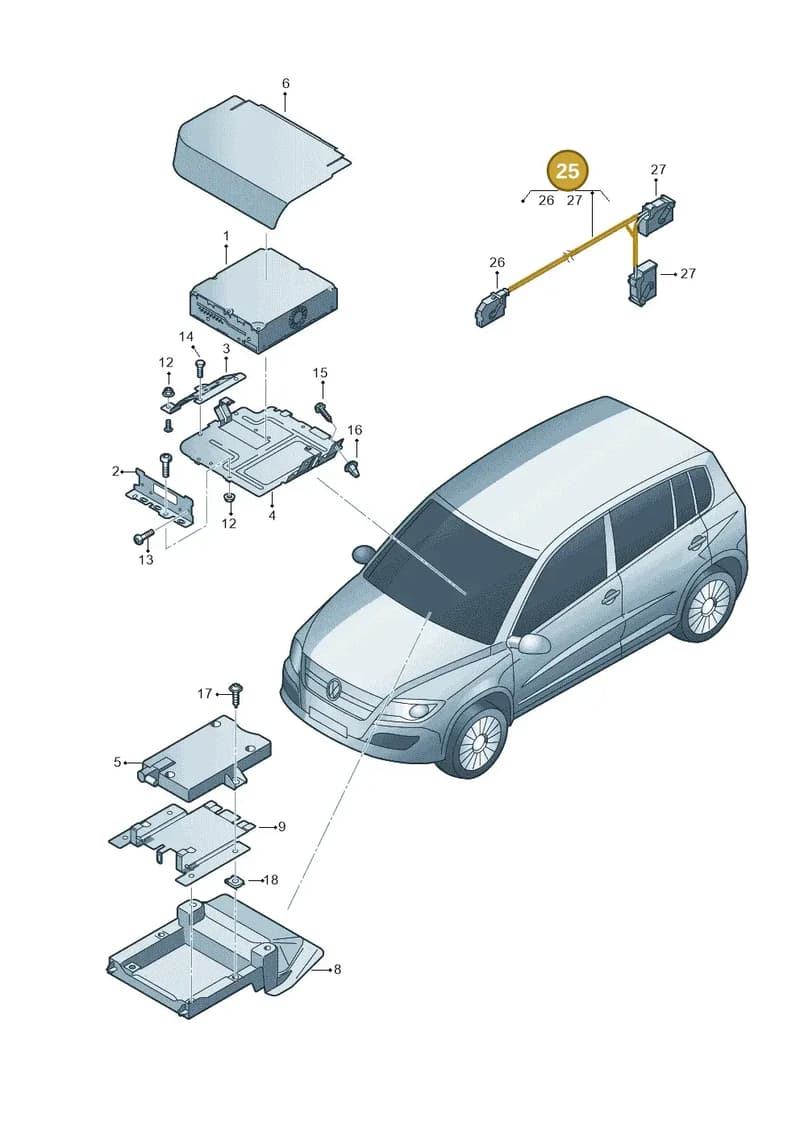 1K2971028 — Volkswagen Tiguan (2011-2018) diagram 634035700, position 25