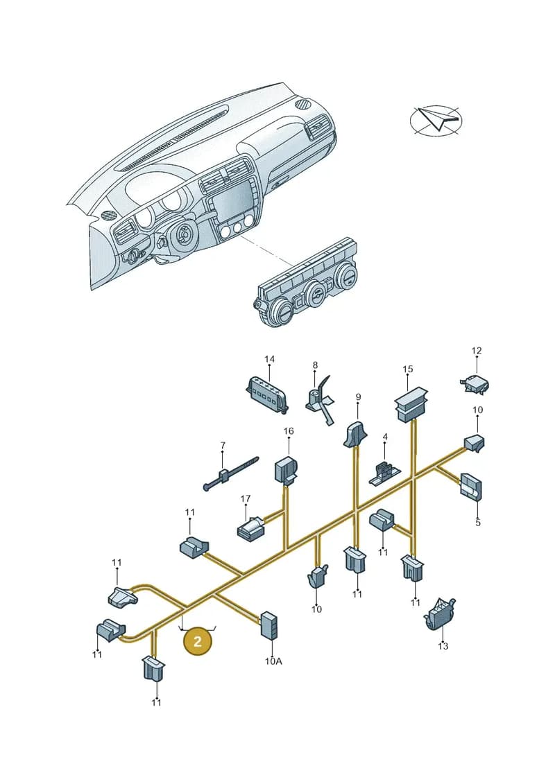1K2971566AL — Volkswagen Jetta (2014-2017) diagram 789972660, position 2
