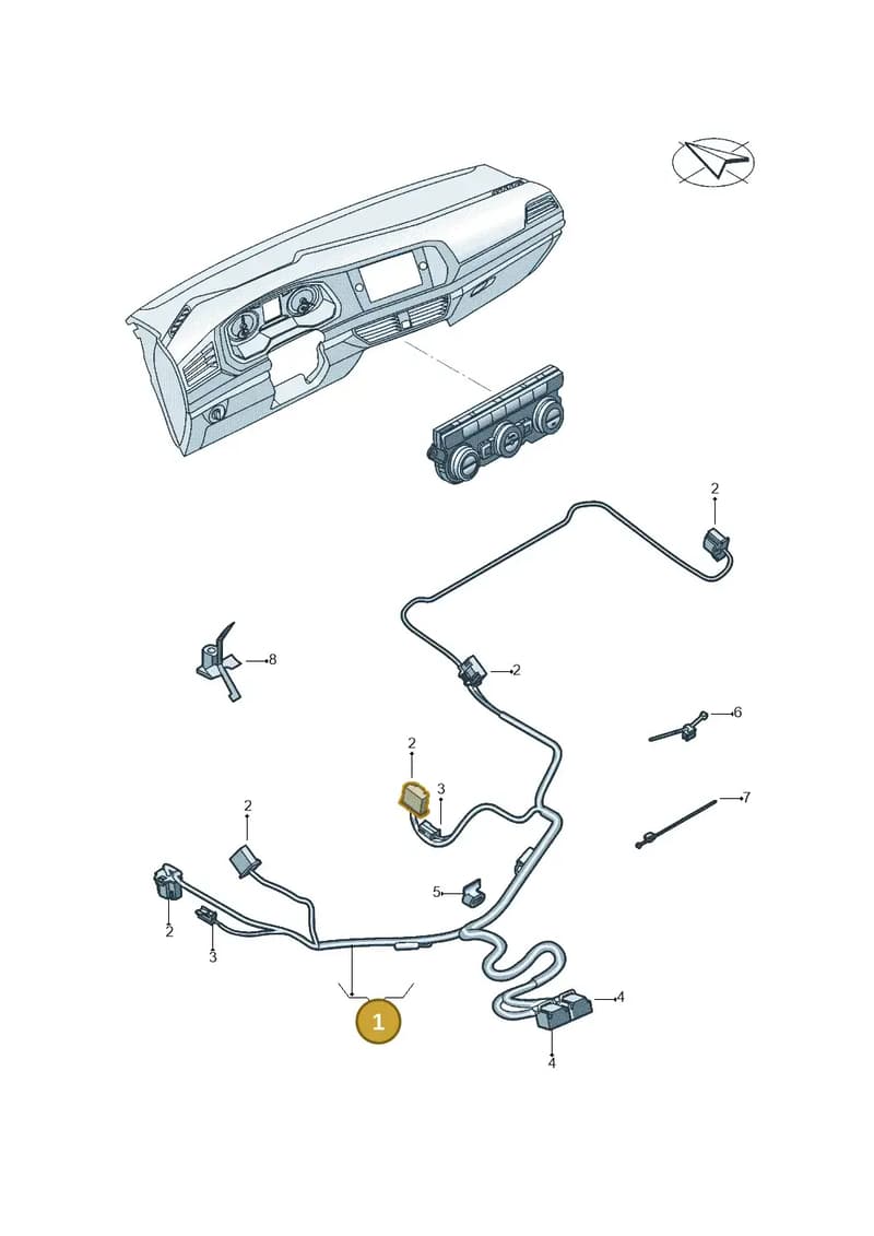 1K2971566AN — Volkswagen Jetta 1.4 (2014-2017) diagram 431972660, position 1