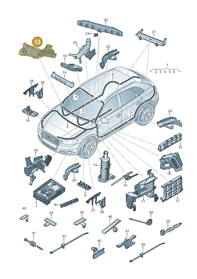 1K2971822D — Audi Q3 (2014-2019) diagram 728971800, position 13