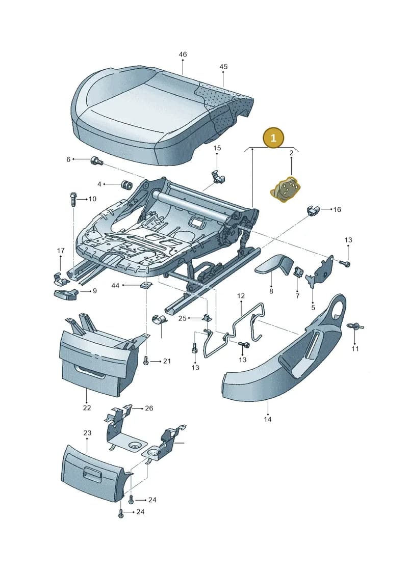 1K4881106NQ — SEAT Leon Stylance (2010-2012) diagram 456881000, position 1