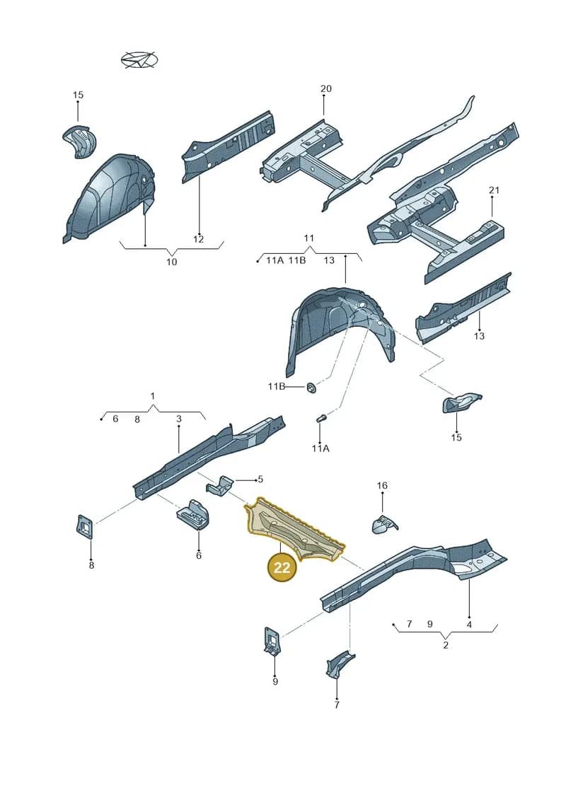 1K5803133 — Volkswagen Jetta variant (2009-2014) diagram 684803200, position 22