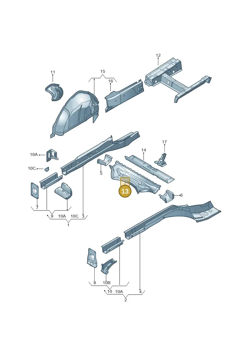1K5803133 — Volkswagen Jetta 2.0 (2015-2015) diagram 692803200, position 13