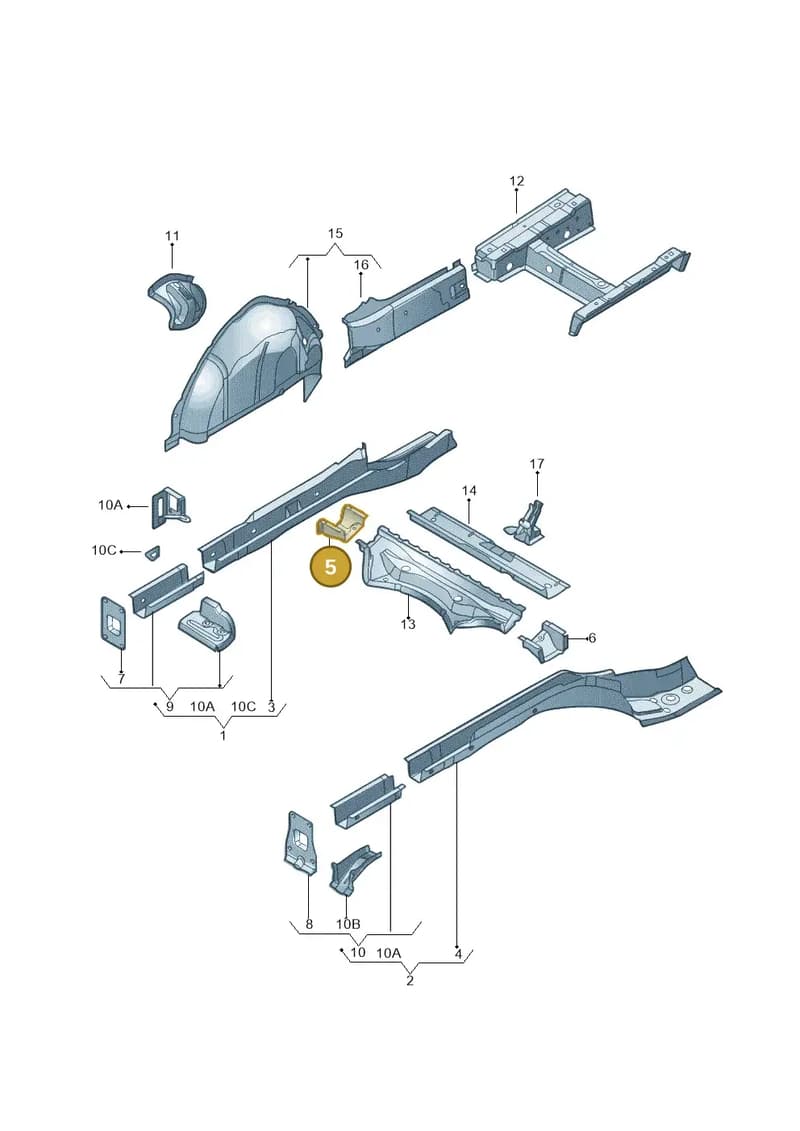 1K5804795 — Volkswagen Jetta 2.0 (2015-2015) diagram 692803200, position 5