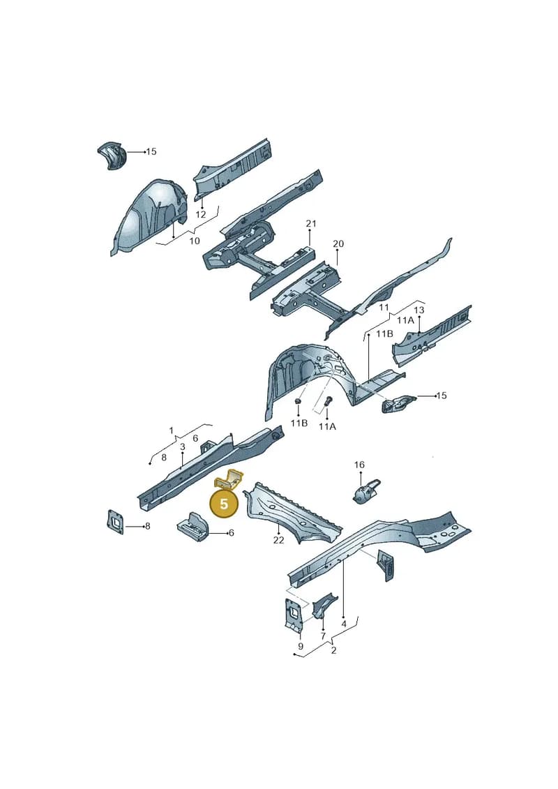 1K5804796 — Volkswagen Jetta (2008-2011) diagram 449803200, position 5