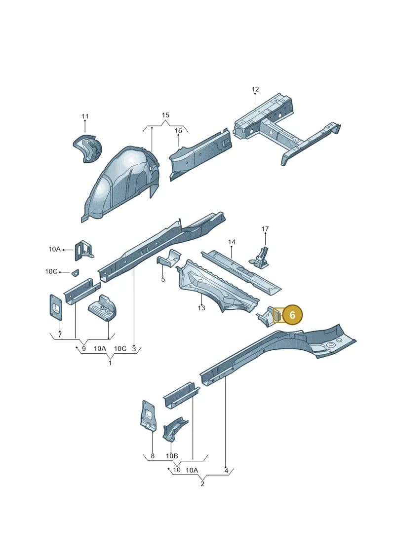 1K5804796 — Volkswagen Jetta 2.0 (2015-2015) diagram 692803200, position 6