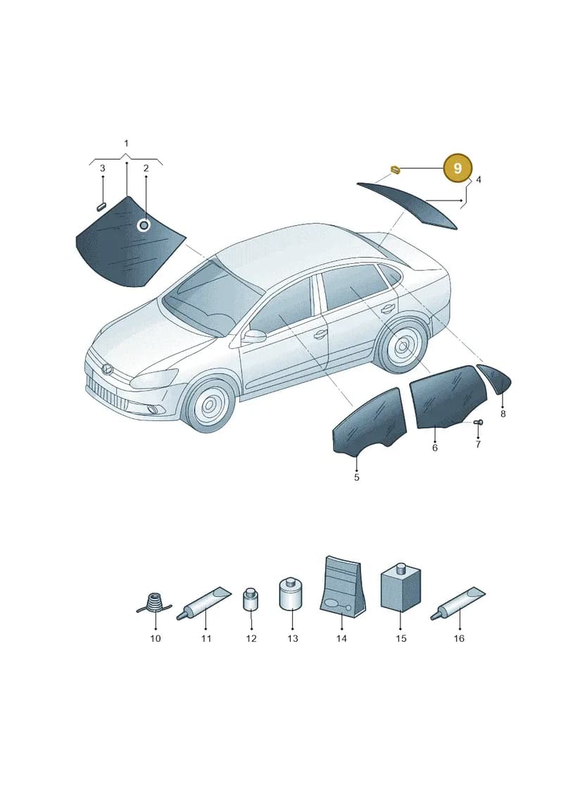 1K6845237 — Volkswagen Santana (2012-2023) diagram 757845000, position 9