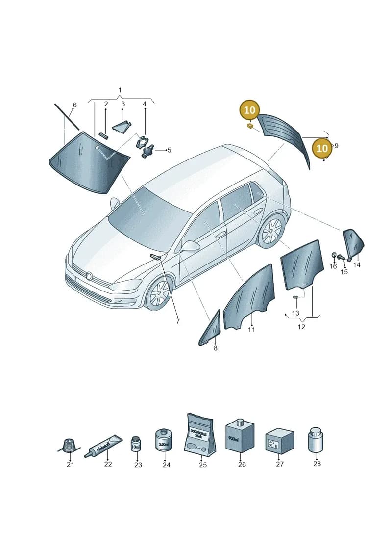 1K6845237 — Volkswagen E-Golf (2019-2020) diagram 774845000, position 10